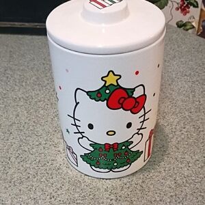 Hello Kitty Christmas Storage Jar - White, Red, Green